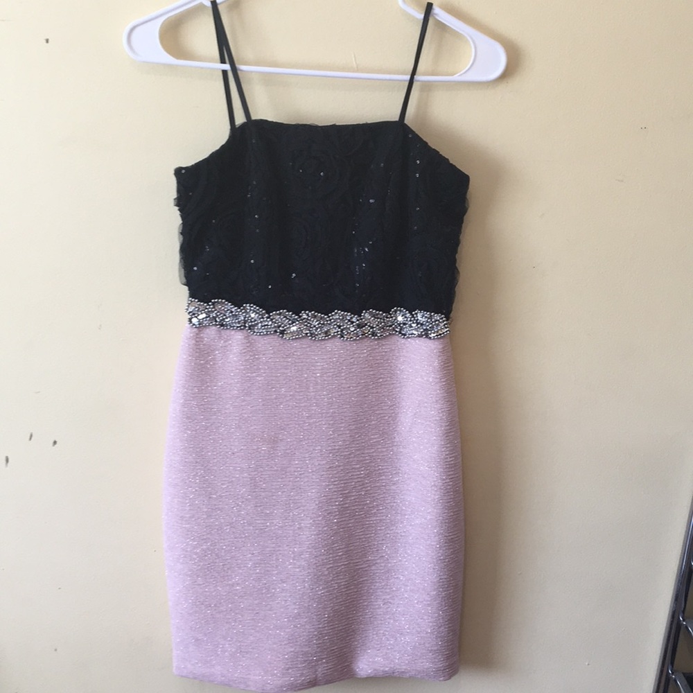 Black and pink sparkly dress
